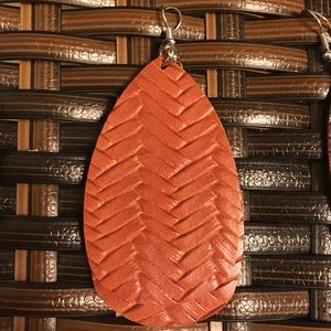 Weave Faux Leather Earrings